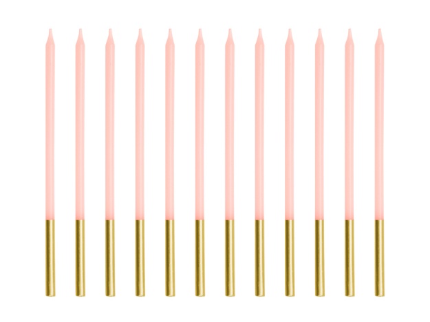 Obrázek z Narozeninové svíčky dlouhé, růžové, 14 cm 