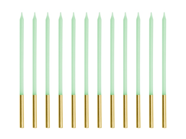 Obrázek z Narozeninové svíčky dlouhé, světle zelené, 14 cm 