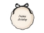 Obrázek Papírové talíře Happy Birthday, krémové s černými mašličkami, 24 cm