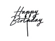 Obrázok z Dekorácia na tortu Happy Birthday, čierna