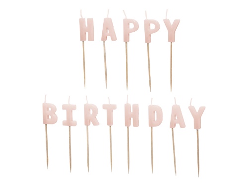Levně Narozeninové svíčky Happy Birthday, 2,5 cm, růžové