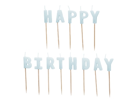 Obrázok z Narodeninové sviečky Happy Birthday, 2,5 cm, modré