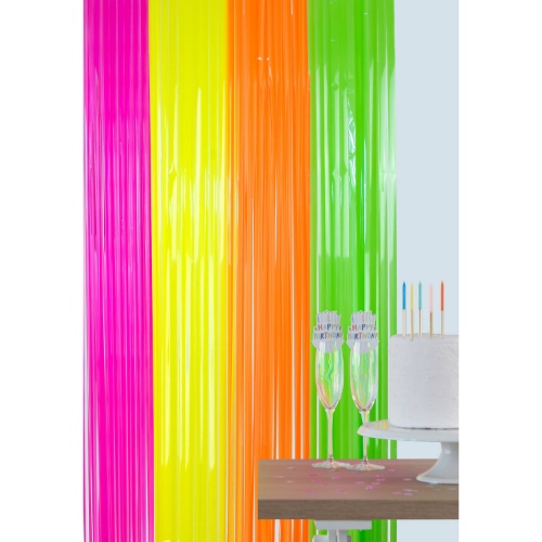 Levně Neonový party závěs k nalepení, 100 x 200 cm