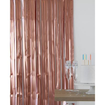Obrázek Matný rose gold party závěs k nalepení, 100 x 200 cm