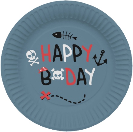 Picture of Paper plates Pirate Party, Happy Birthday, 23 cm