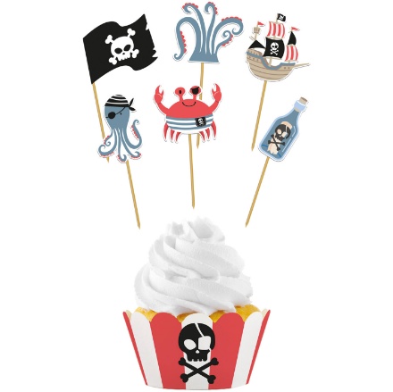Picture of Decorative Cupcake Set Pirates, 12 pcs