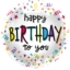 Obrázek Foliový balonek Happy Birthday To You, konfety a serpentiny, 45 cm