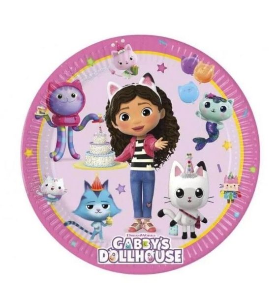 Papírové talíře Gábinin kouzelný domek, Gabby's Dollhouse, 23 cm