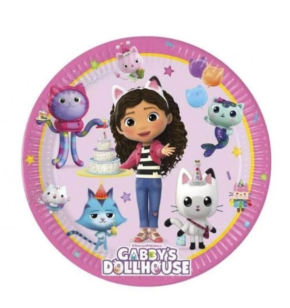 Obrázek z Papírové talíře Gábinin kouzelný domek, Gabby's Dollhouse, 23 cm 