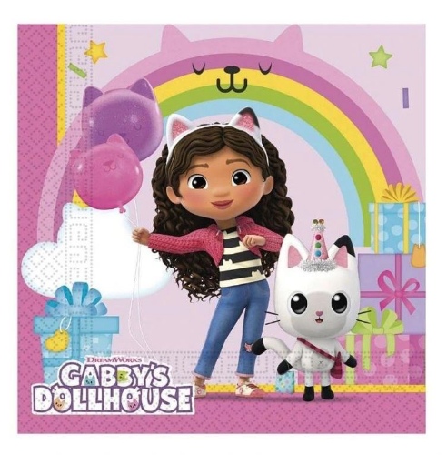 Levně Papírové ubrousky Gábinin kouzelný domek, Gabby's Dollhouse, 33 x 33 cm