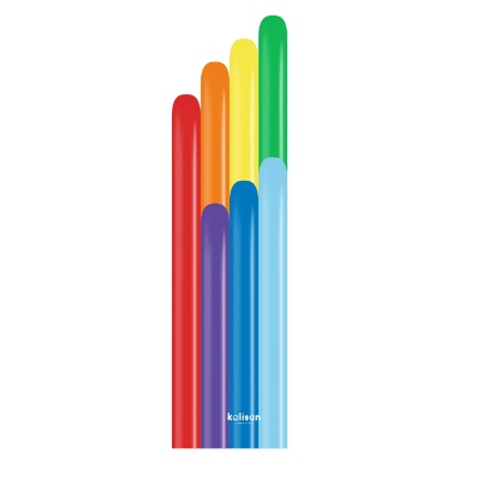 Obrázek Modelovací balonky profesionální úzké, Rainbow mix 160M, 100 ks