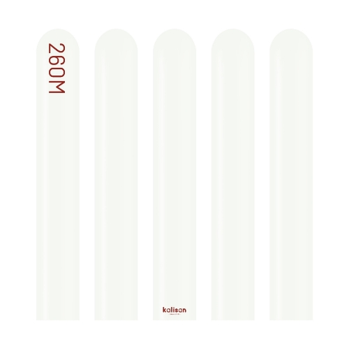 Modelovací balonky Bílé, Standard White 260M, 100 ks