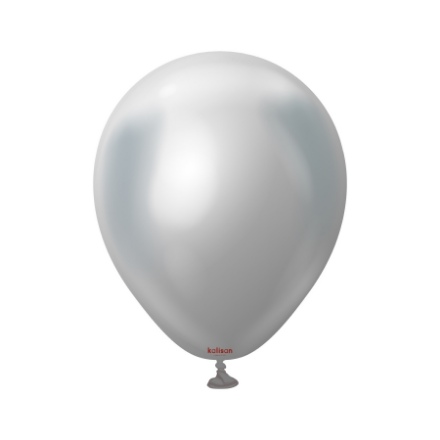 Obrázok z Balóniky strieborné, Mirror Chrome Silver 13 cm/5", 100 ks