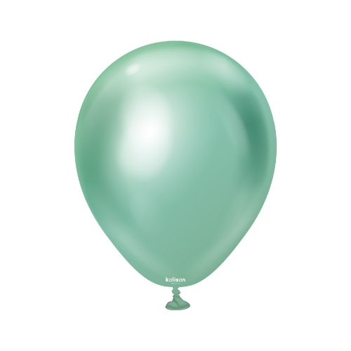 Levně Balonky chromové zelené, Mirror Green 13 cm/5", 100 ks