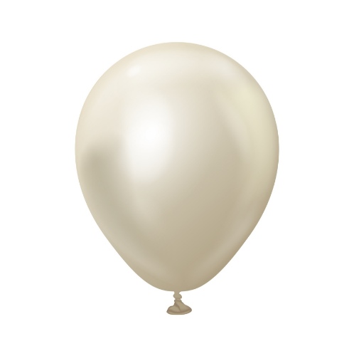 Levně Balonky chromové bílé zlato, Mirror White Gold 13 cm/5", 100 ks