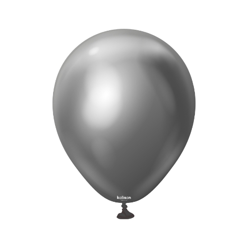 Levně Balonky chromové grafitové, Mirror Space Grey 13 cm/5", 100 ks