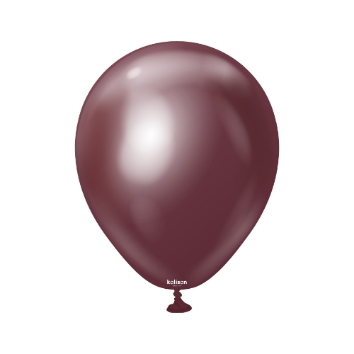 Levně Balonky chromové vínové, Mirror Burgundy 13 cm/5", 100 ks