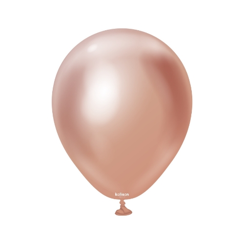 Levně Balonky chromové Mirror Rose Gold 13 cm/5", 100 ks