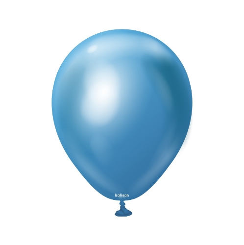 Levně Balonky chromové modré, Mirror Blue 13 cm/5", 100 ks