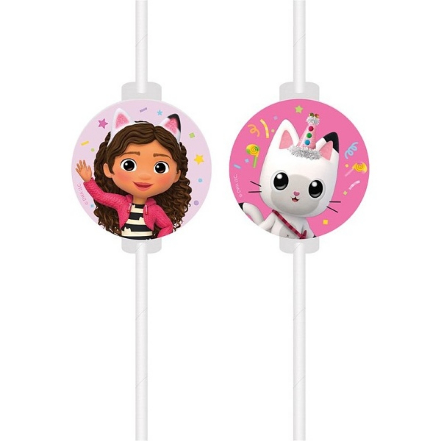 Papírová brčka Gábinin kouzelný domek, Gabby's Dollhouse, 4 ks