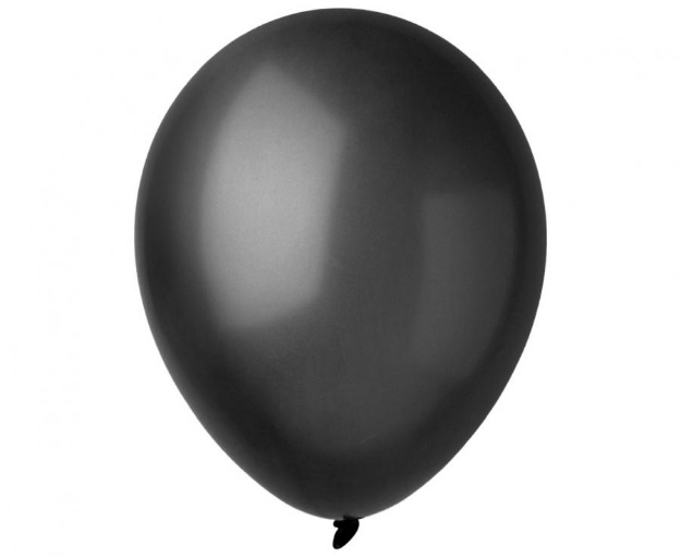 Obrázek z Balonky metalické černé 28 cm/11", 100 ks 