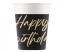 Obrázok z Papierové poháre Elegant Happy Birthday čierne, 200 ml
