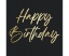 Obrázok z Papierové obrúsky Elegant Happy Birthday čierne, 33 x 33 cm