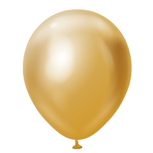 Levně Balonek chromový zlatý, Mirror Gold 30 cm