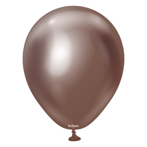 Levně Balonek chromový hnědý, Mirror Chocolate 30 cm