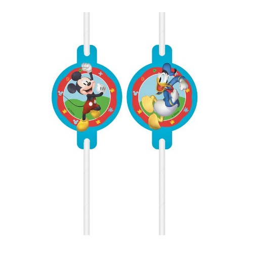 Levně Papírová brčka Mickey Mouse, Rock The House, 4 ks