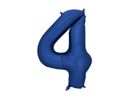 Obrázok z Fóliová číslica Saténová tmavomodrá, Navy 4 - 86 cm