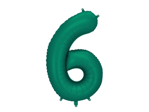 Levně Foliová číslice Saténová tmavě zelená, Bottle Green 6 - 86 cm