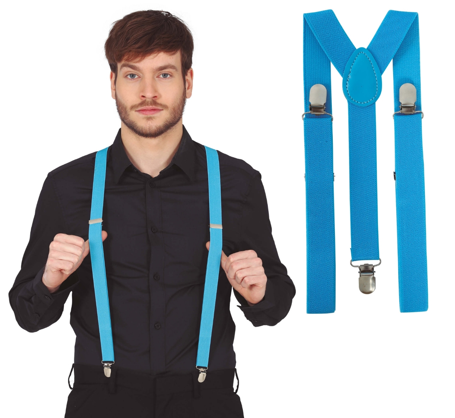 Světle modré kšandy - univerzální