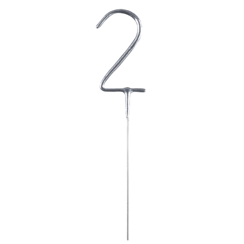 Levně Prskavka číslice 2 stříbrná, 17 cm