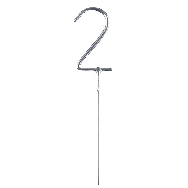 Prskavka číslice 2 stříbrná, 17 cm