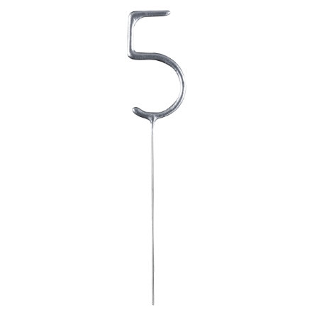 Obrázek Prskavka číslice 5 stříbrná, 17 cm
