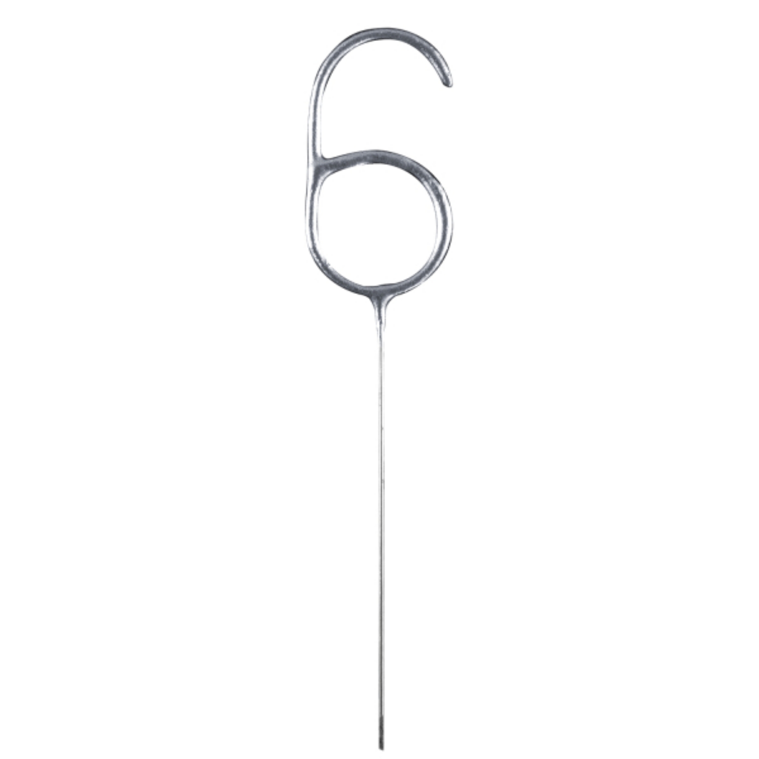 Levně Prskavka číslice 6 stříbrná, 17 cm