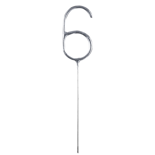 Prskavka číslice 6 stříbrná, 17 cm