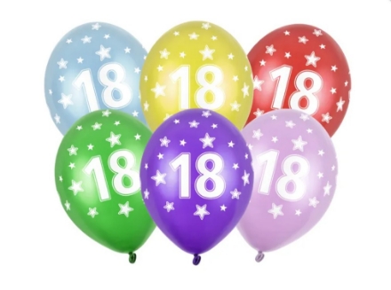 Picture of Latex balloon with printed number 18 - 30 cm