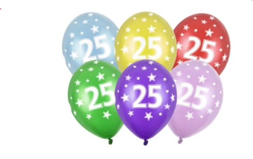 Levně Latexový balonek s potiskem čísla 25 - 30 cm