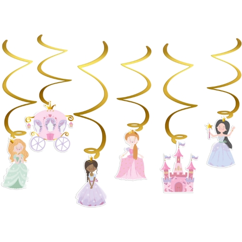 Levně Závěsné spirály Princeznovská párty, 6 ks