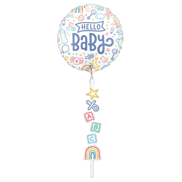 Jumbo chodící balónek Hello Baby, 60 x 175 cm