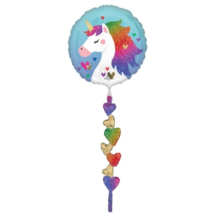 Picture of Jumbo Walking Balloon Unicorn, Round, 60 x 175 cm
