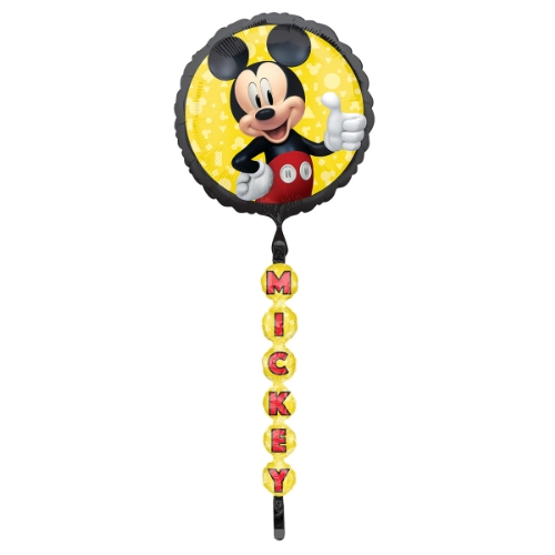 Levně Jumbo chodící balónek Mickey Mouse, kulatý, 60 x 175 cm
