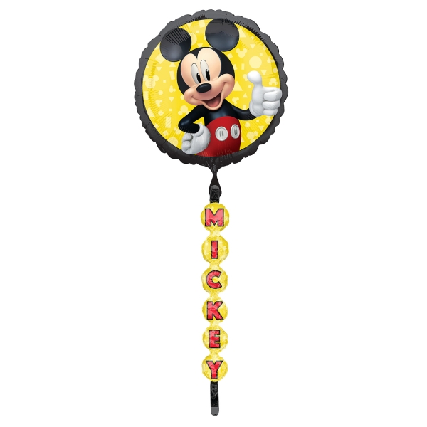 Jumbo chodící balónek Mickey Mouse, kulatý, 60 x 175 cm