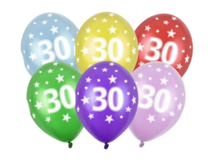 Picture of Latex balloon with printed number 30 - 30 cm