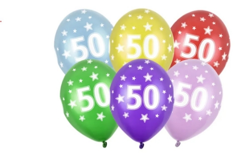 Levně Latexový balonek s potiskem čísla 50 - 30 cm