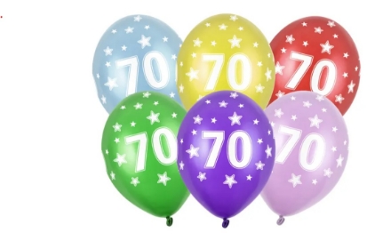 Obrázek Latexový balonek s potiskem čísla 70 - 30 cm
