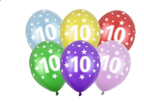 Levně Latexový balonek s potiskem čísla 10 - 30 cm