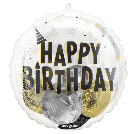 Picture of Jumbo filled balloon Happy Birthday lux, 50 cm